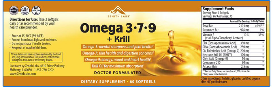 Omega 3-7-9 + Krill Ingredients