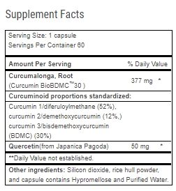 Curcumitol Q supplement Facts