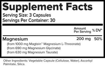 MagTech Supplement facts