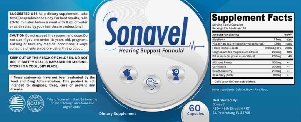 Sonavel Supplement Facts