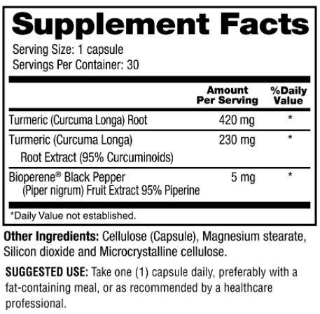 TurmericBP Plus Supplement Facts