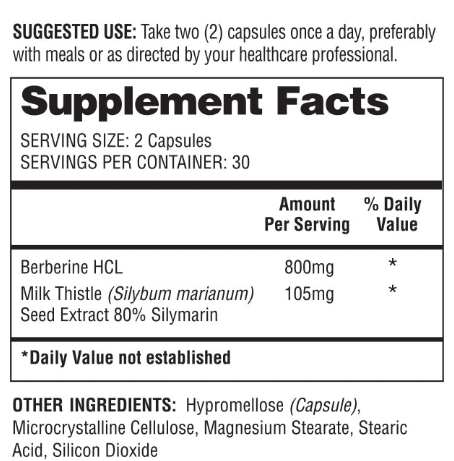 Barton Nutrition Berberine Ingredients