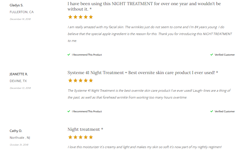 Systeme 41 Night Treatment Reviews