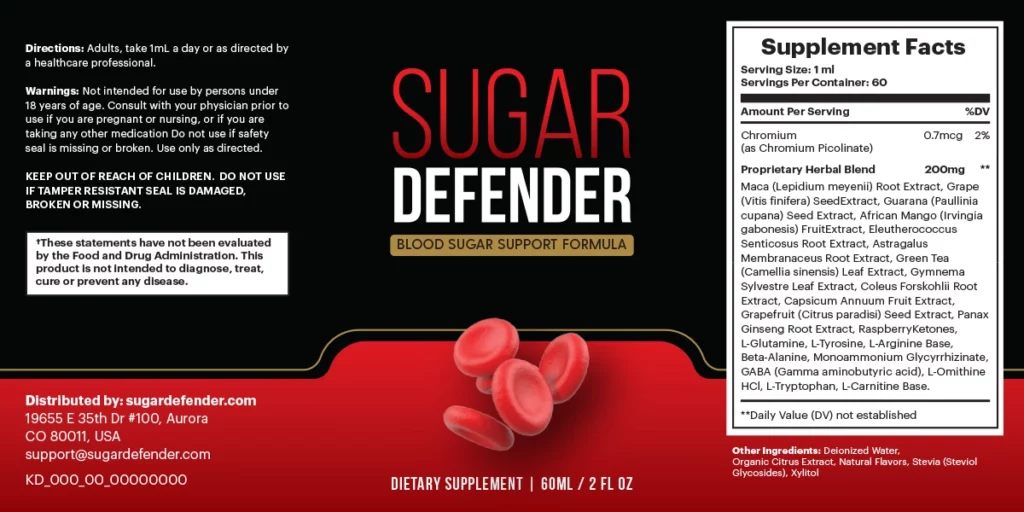 sugar defender Ingredients