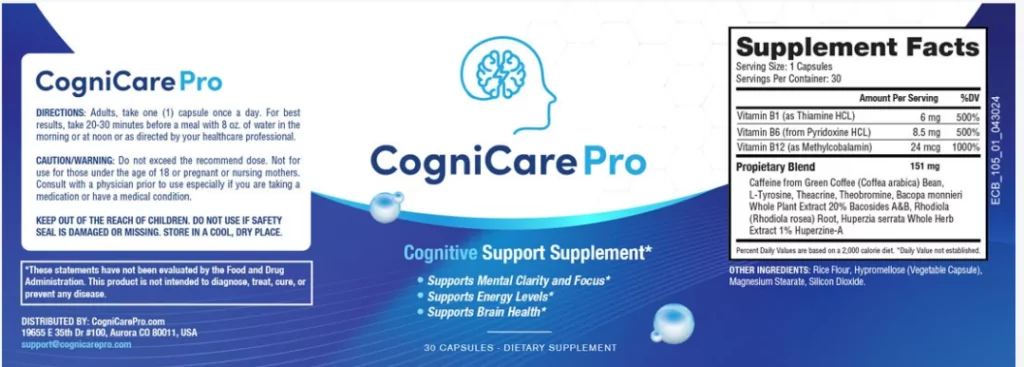 CogniCare Pro Ingredients