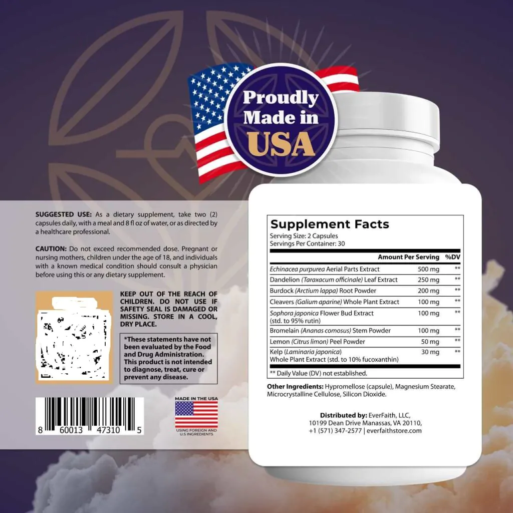 EverFaith LymphaFlo Ingredients